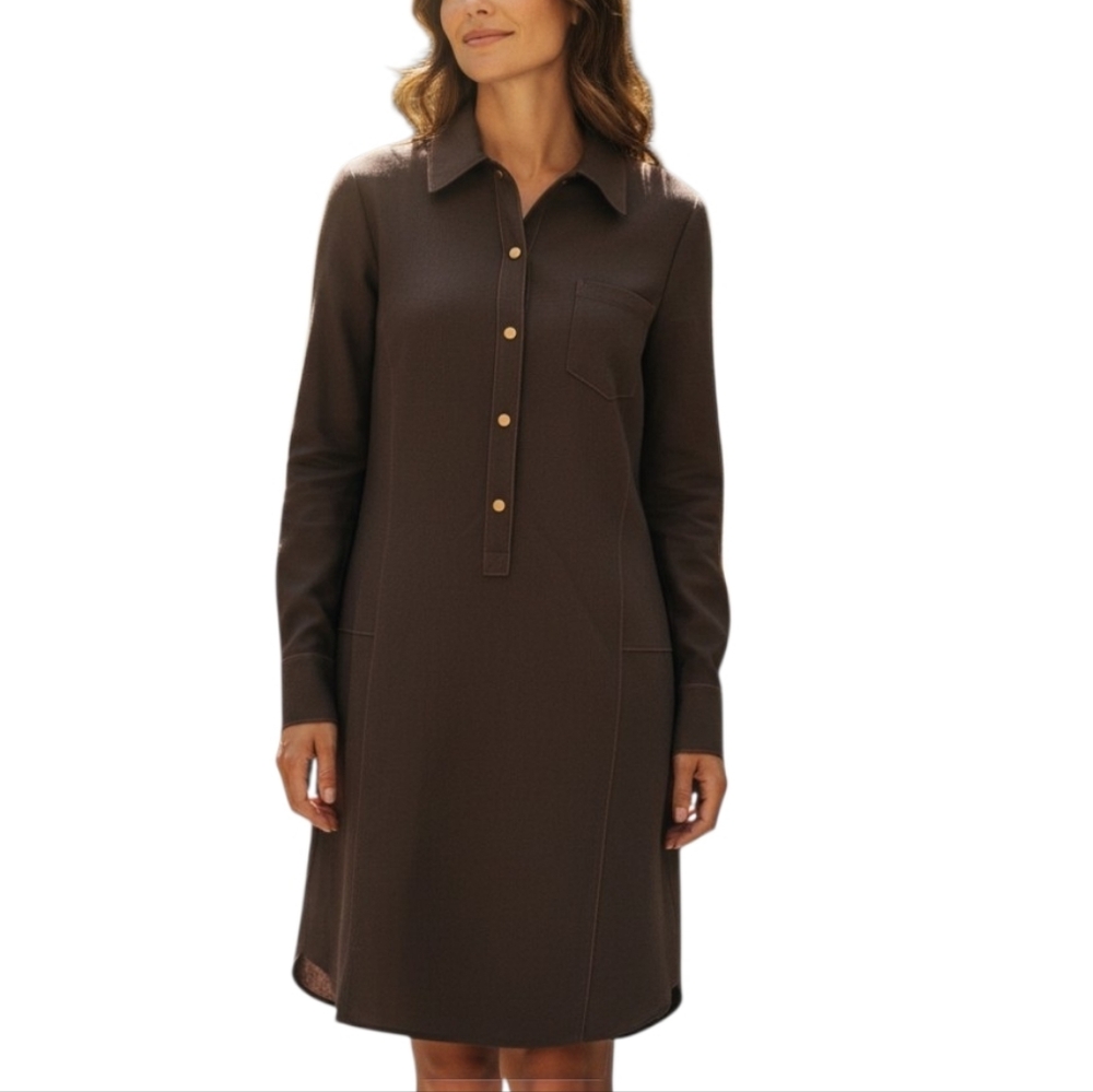 *NWT* Magaschoni Stylish Brown Long Sleeve Dress Size 2